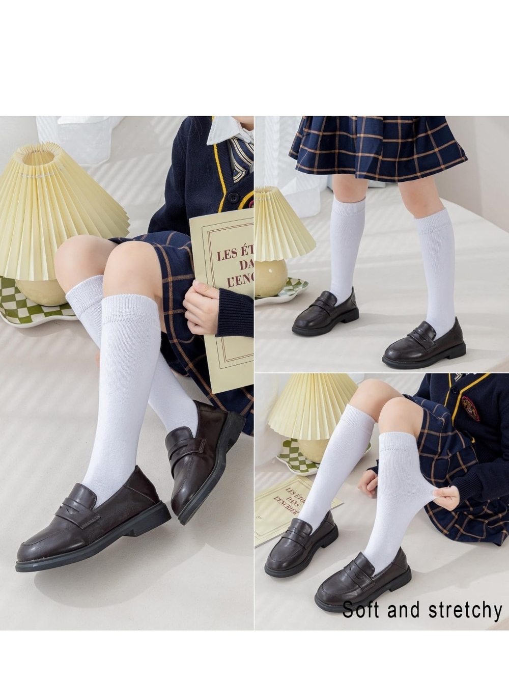Classic White Knee-High Socks for Girls Size XL Ages 11 To 15 5 Pair Pk